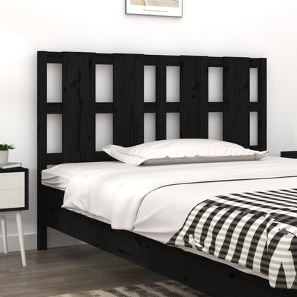 Testiera Per Letto Nera 155,5X4X100Cm In Legno Massello Di Pino