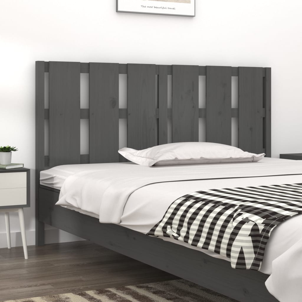 Testiera Per Letto Nera 155,5X4X100Cm In Legno Massello Di Pino