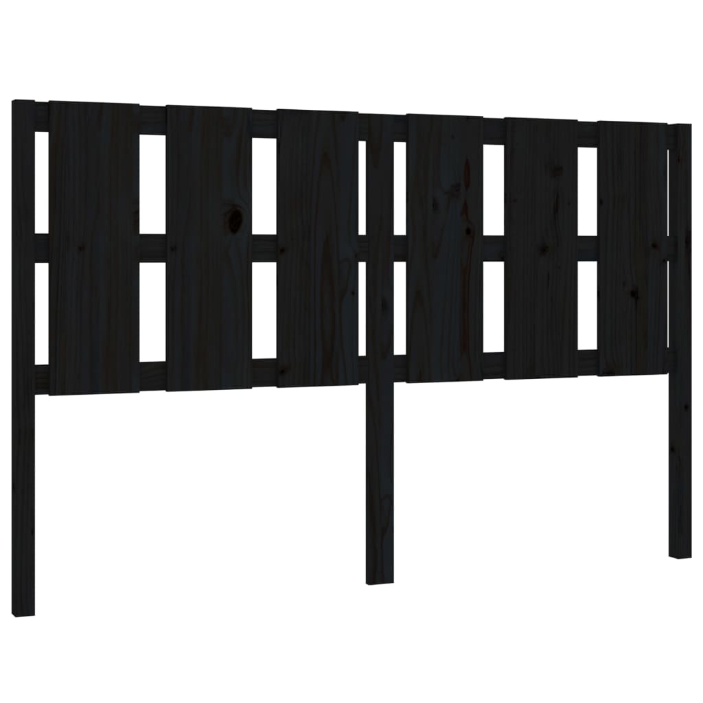 Testiera Per Letto Nera 155,5X4X100Cm In Legno Massello Di Pino