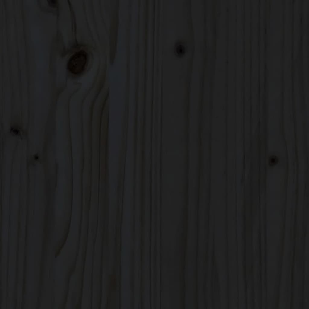 Testiera Per Letto Nera 155,5X4X100Cm In Legno Massello Di Pino