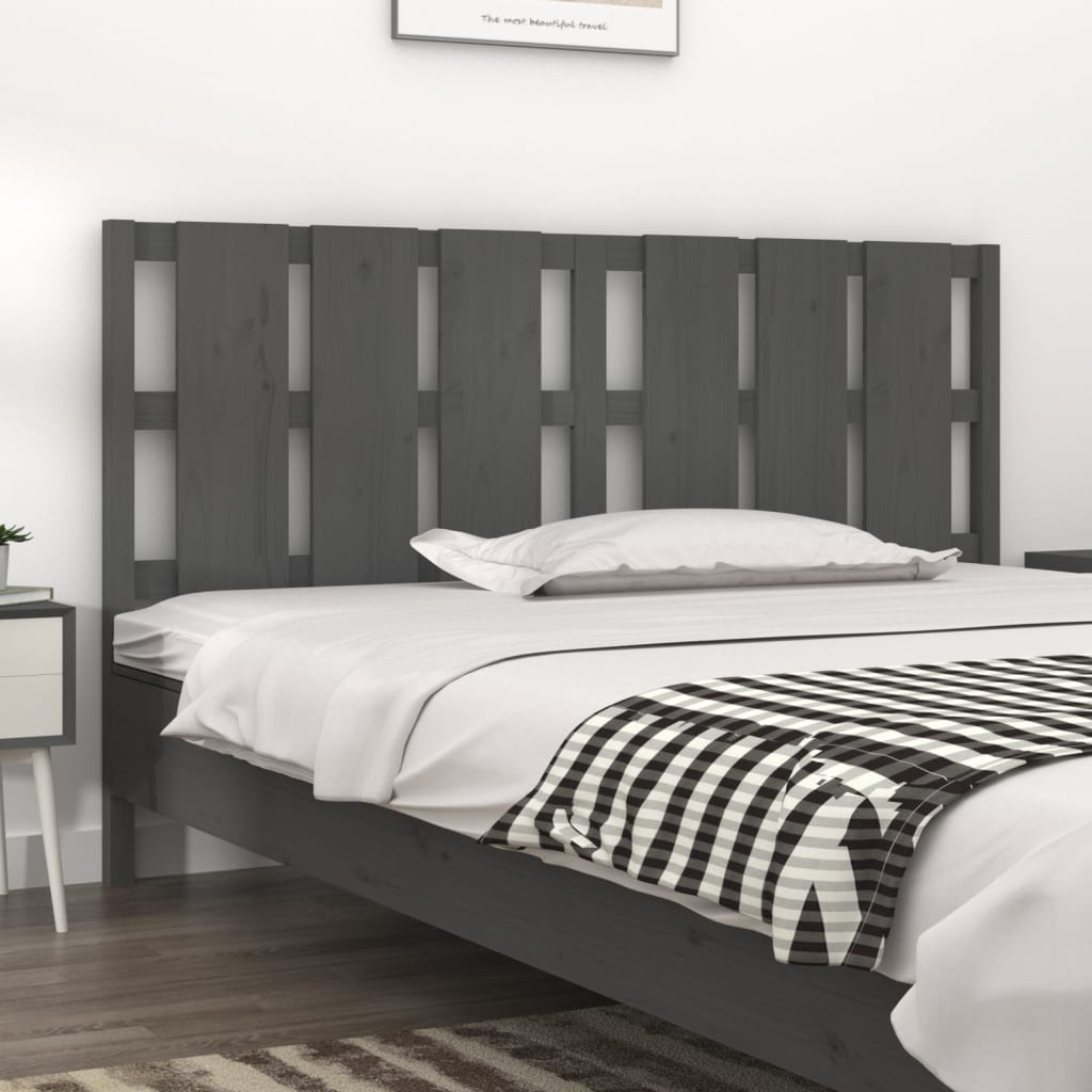 Testiera Per Letto Nera 155,5X4X100Cm In Legno Massello Di Pino
