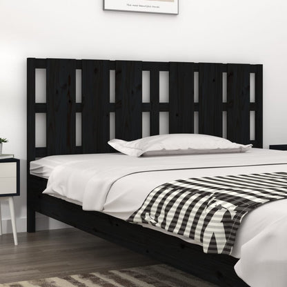 Testiera Per Letto Nera 155,5X4X100Cm In Legno Massello Di Pino