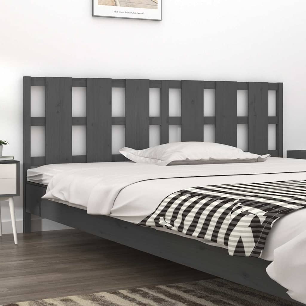 Testiera Per Letto Nera 155,5X4X100Cm In Legno Massello Di Pino
