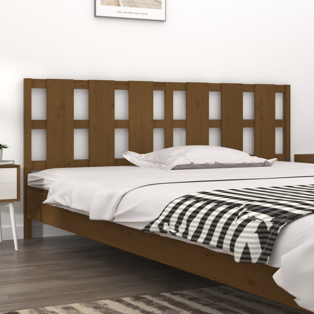 Testiera Per Letto Nera 155,5X4X100Cm In Legno Massello Di Pino