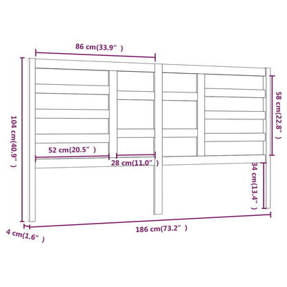 Testiera Per Letto Ambra 186X4X104 Cm In Legno Massello Di Pino