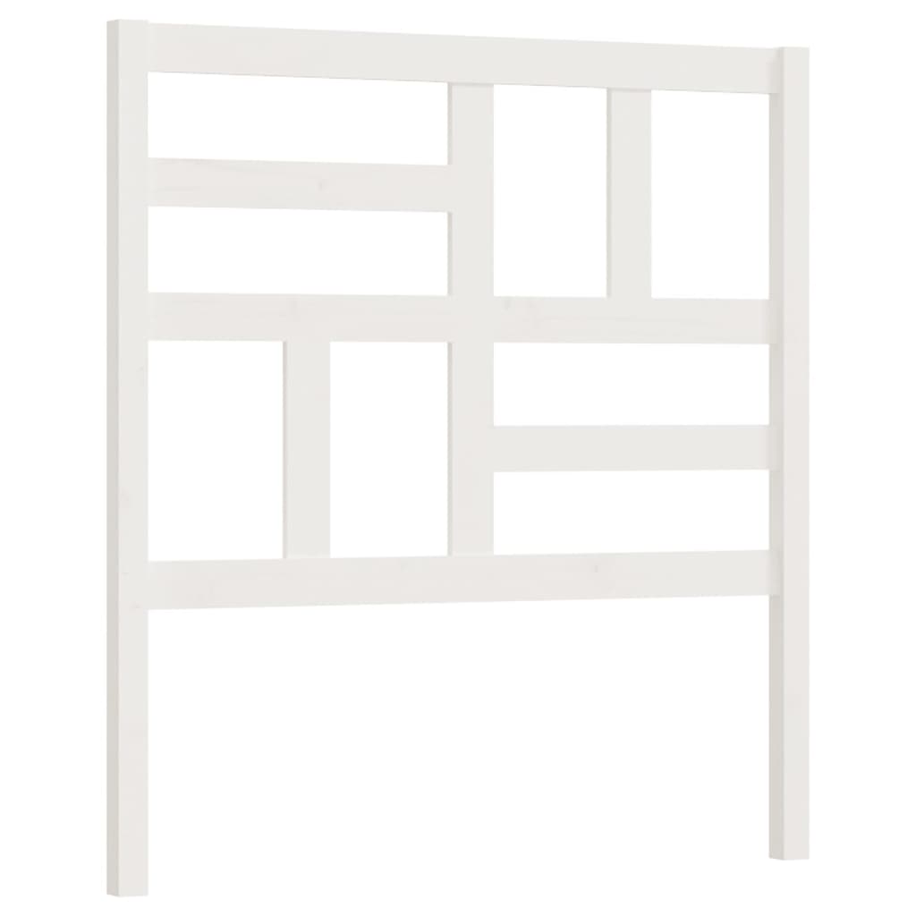 Testiera Per Letto Bianca 81X4X104 Cm In Legno Massello Di Pino Bianco