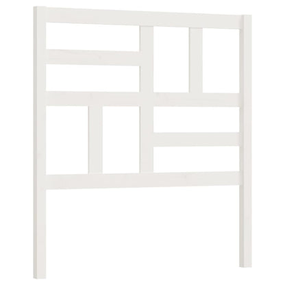 Testiera Per Letto Bianca 81X4X104 Cm In Legno Massello Di Pino Bianco