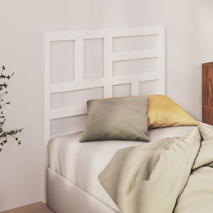Testiera Per Letto Bianca 81X4X104 Cm In Legno Massello Di Pino Bianco