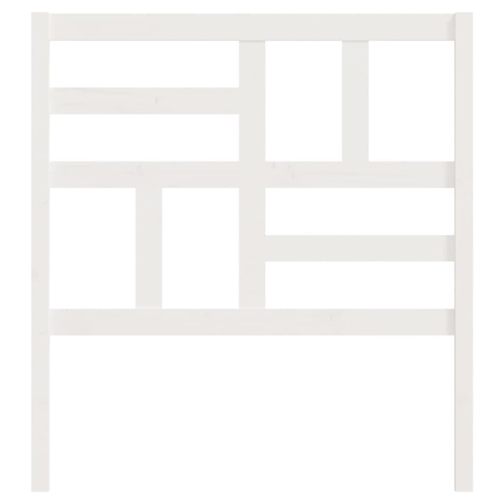 Testiera Per Letto Bianca 81X4X104 Cm In Legno Massello Di Pino Bianco