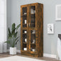 Mobile Vetrina 82,5X30,5X150Cm In Legno Multistrato Rovere Fumo