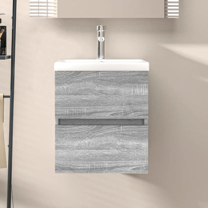 Mobile Sottolavabo 90X38,5X45Cm Legno Multistrato Grigio Sonoma