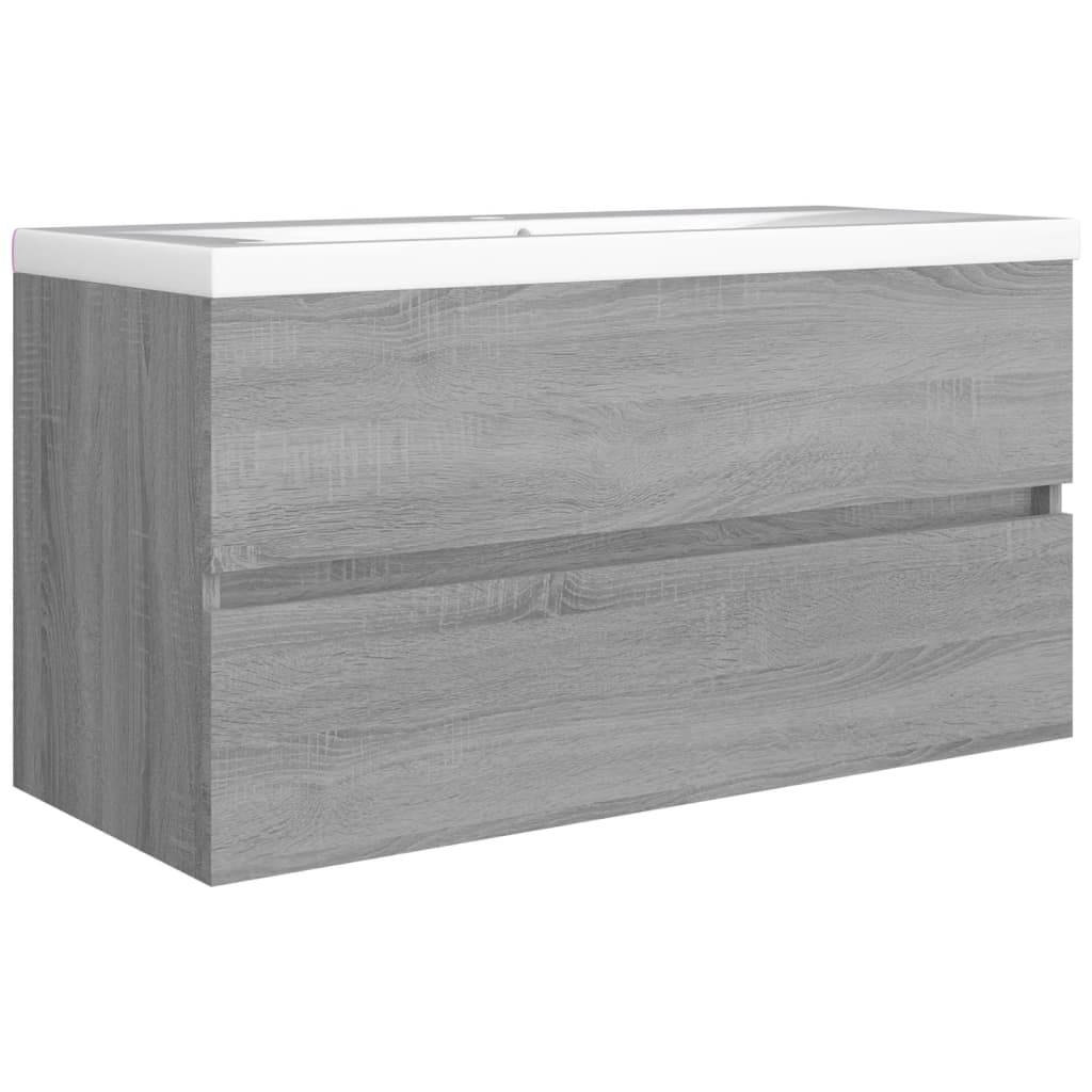 Mobile Sottolavabo 90X38,5X45Cm Legno Multistrato Grigio Sonoma