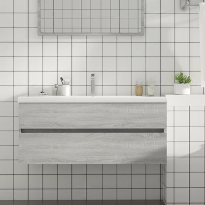Mobile Sottolavabo 90X38,5X45Cm Legno Multistrato Grigio Sonoma