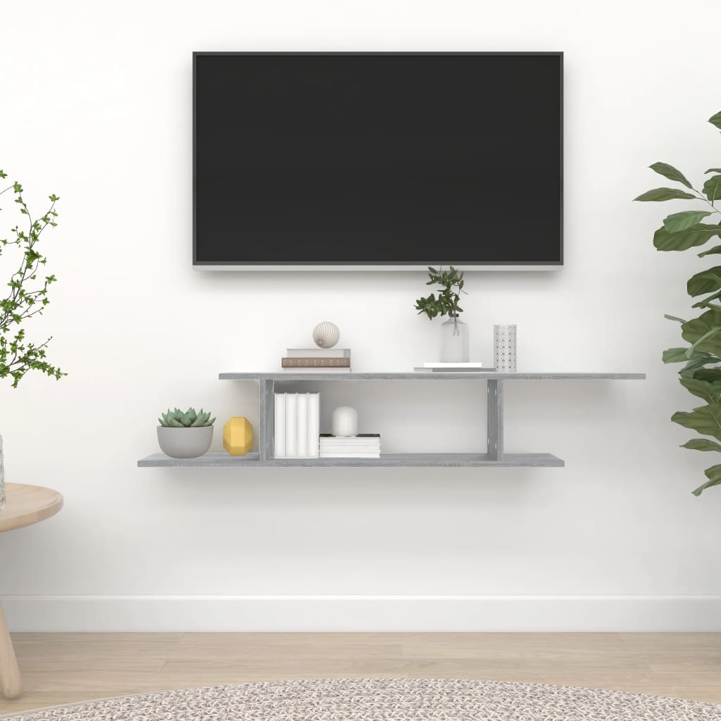 Scaffale Tv Parete 125X18X23 Cm Legno Multistrato