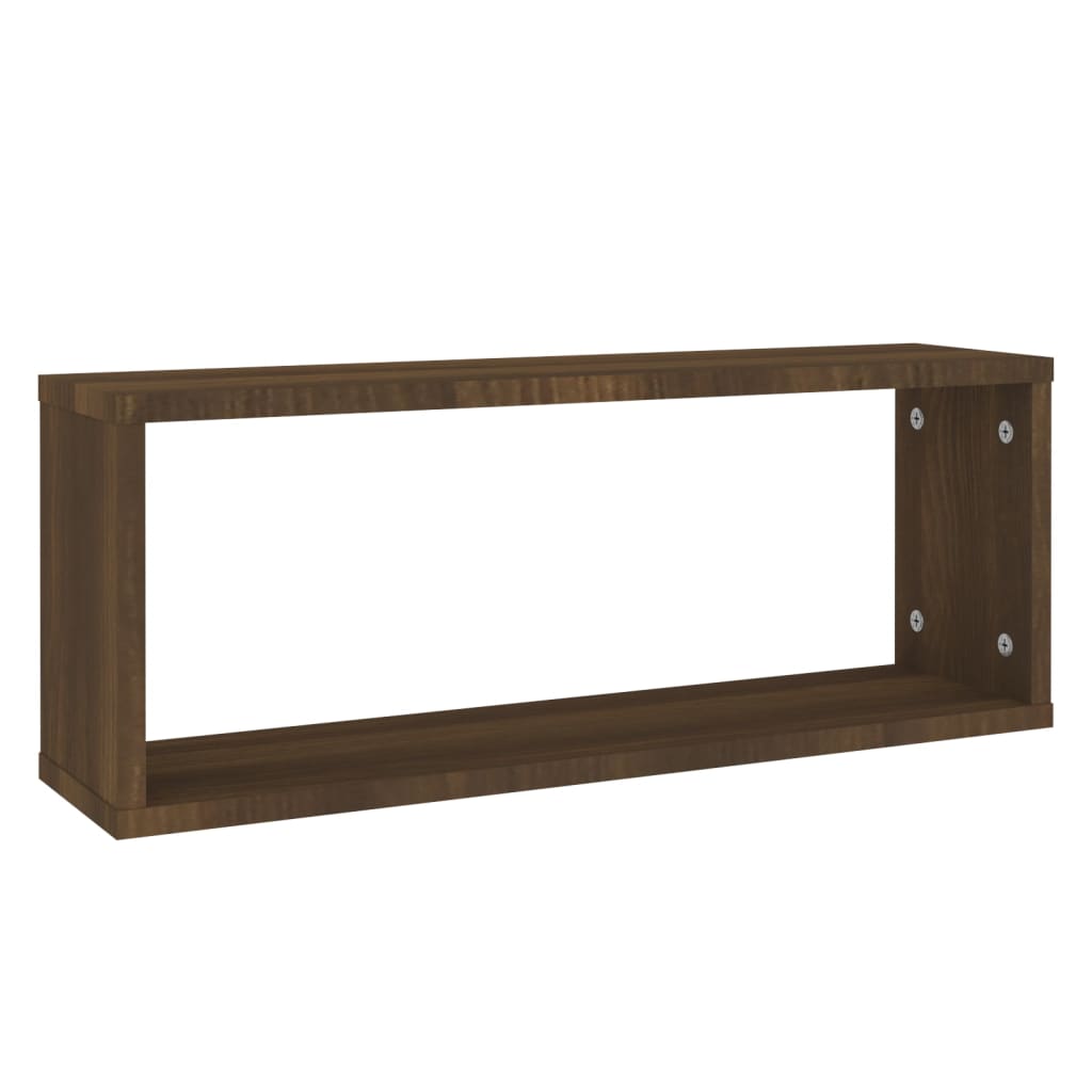 Mensole Cubo Muro 2Pz In Multistrato Rovere Marrone