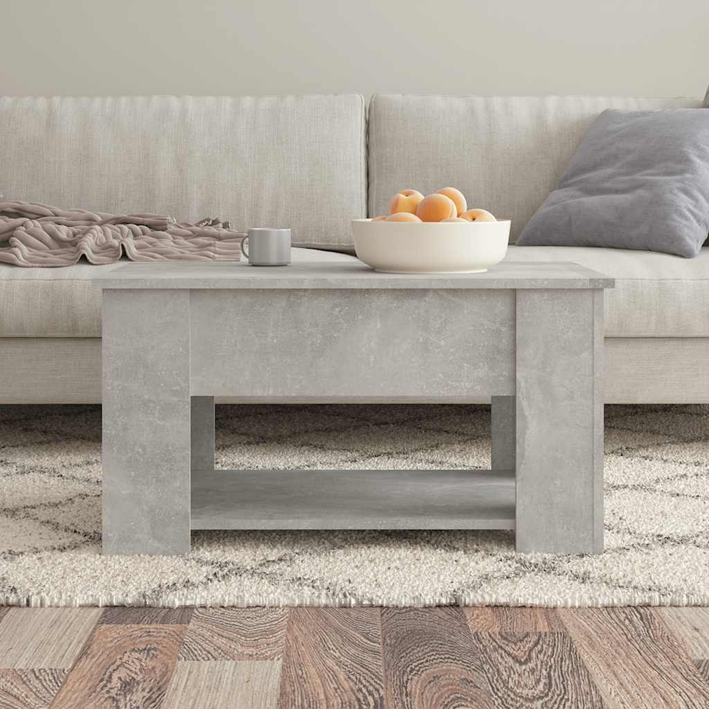 Tavolino Da Salotto Grigio Cemento 79X49X41Cm Legno Multistrato
