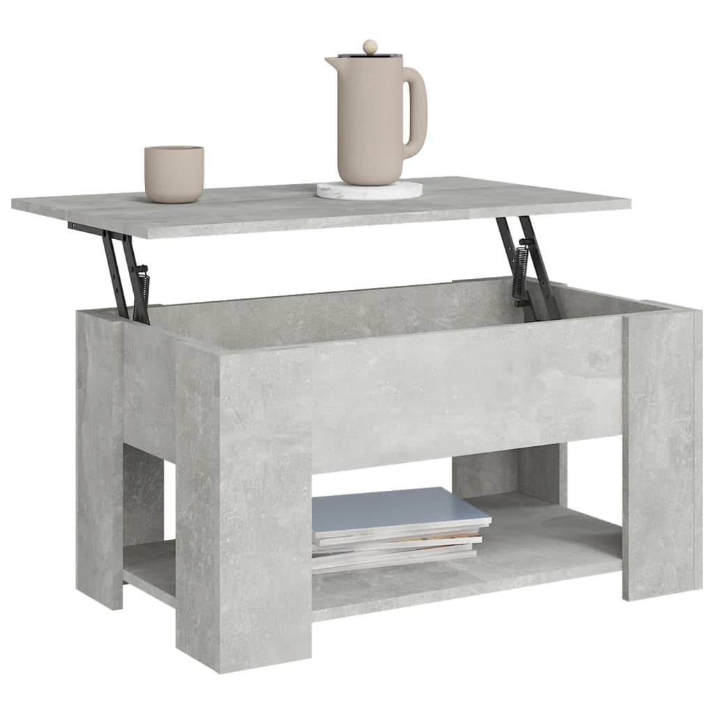 Tavolino Da Salotto Grigio Cemento 79X49X41Cm Legno Multistrato