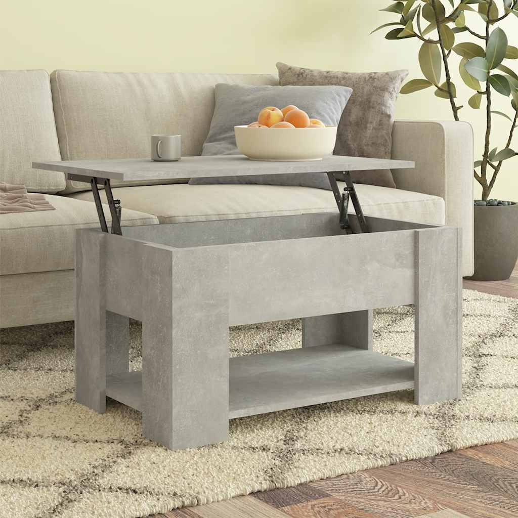 Tavolino Da Salotto Grigio Cemento 79X49X41Cm Legno Multistrato