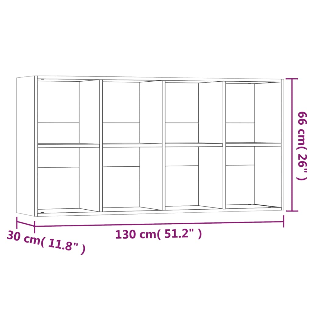 Libreria/Credenza Rovere Marrone 66X30X130 Cm Legno Multistrato