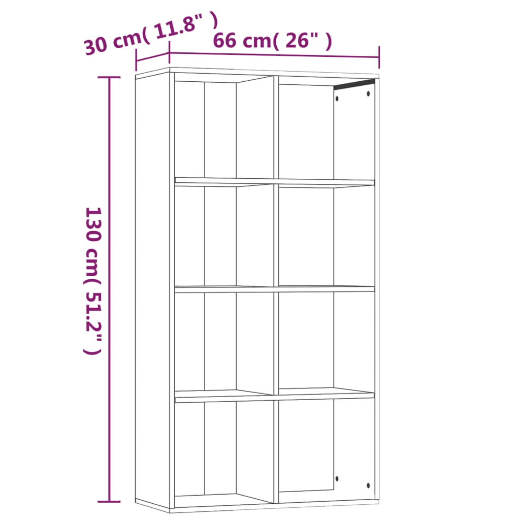 Libreria/Credenza Rovere Marrone 66X30X130 Cm Legno Multistrato