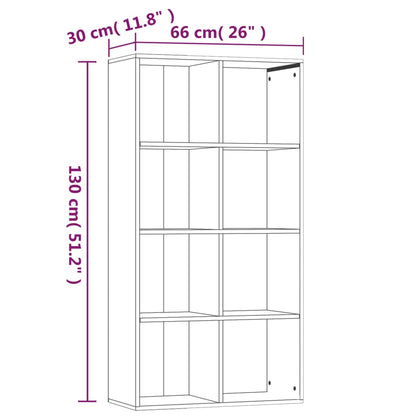 Libreria/Credenza Rovere Marrone 66X30X130 Cm Legno Multistrato