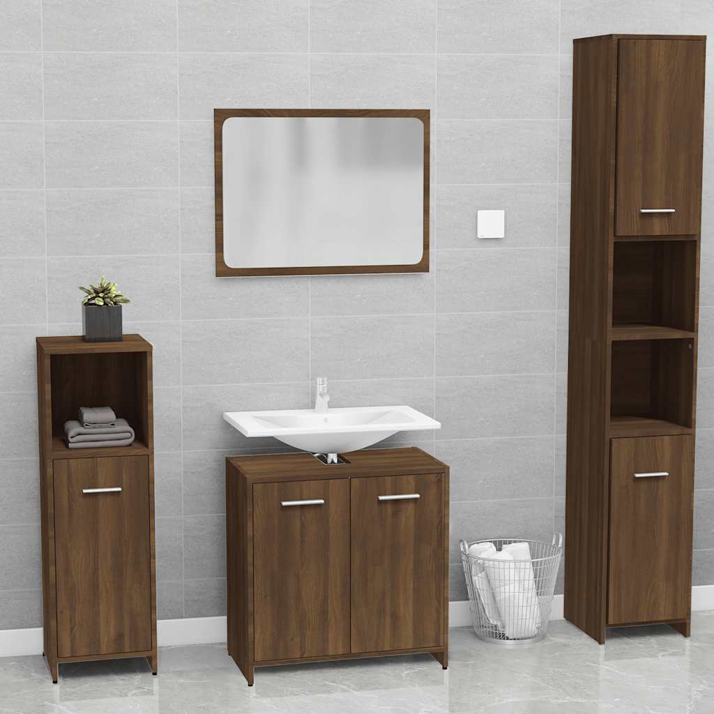 Mobile Da Bagno Con Specchio In Legno Multistrato