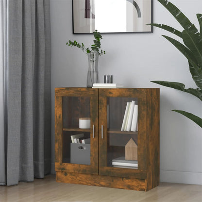 Mobile Vetrina 82,5X30,5X150Cm In Legno Multistrato Rovere Fumo