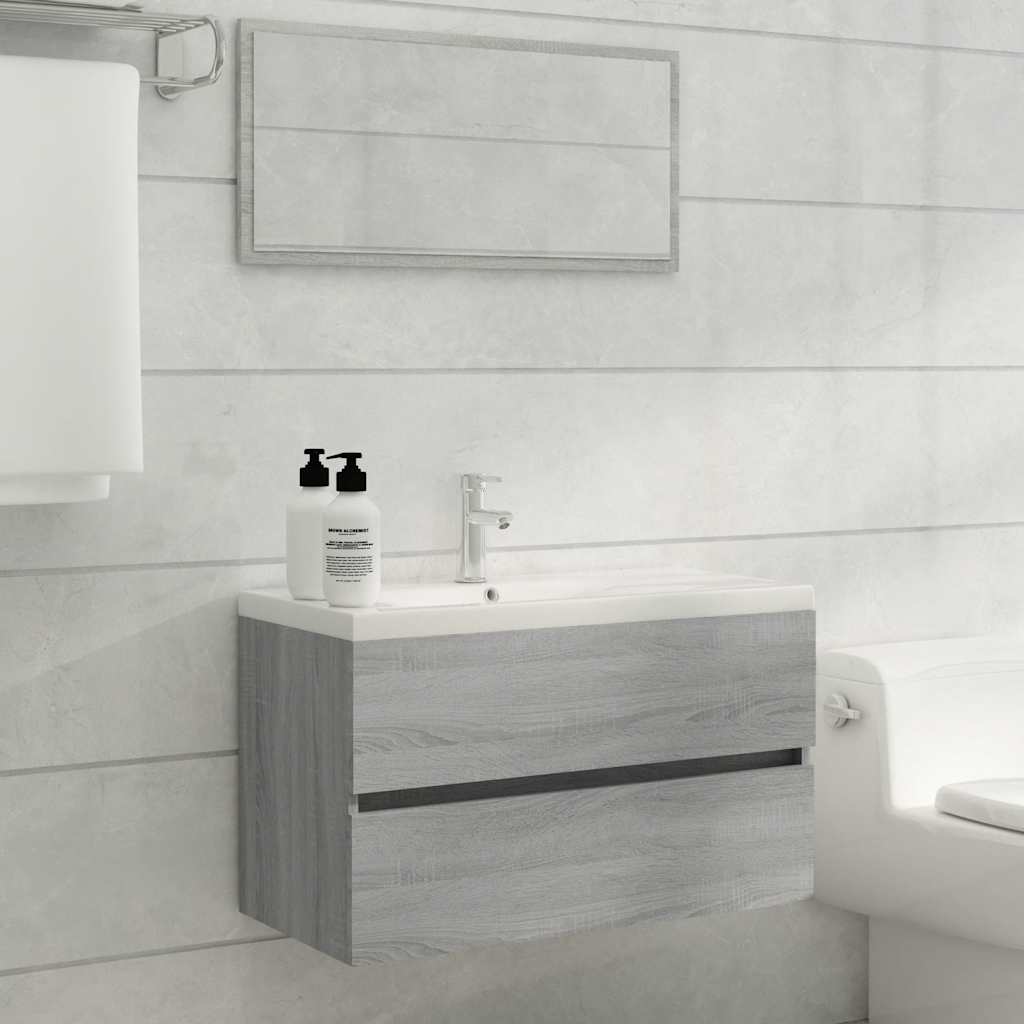 Set Mobili Da Bagno 2 Pz In Legno Multistrato