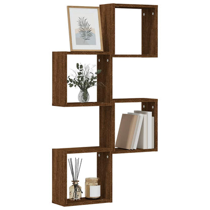 Mensole Cubo Muro 2Pz In Multistrato Rovere Marrone