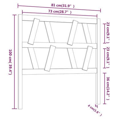 Testiera Per Letto Ambra 81X4X100 Cm In Legno Massello Di Pino