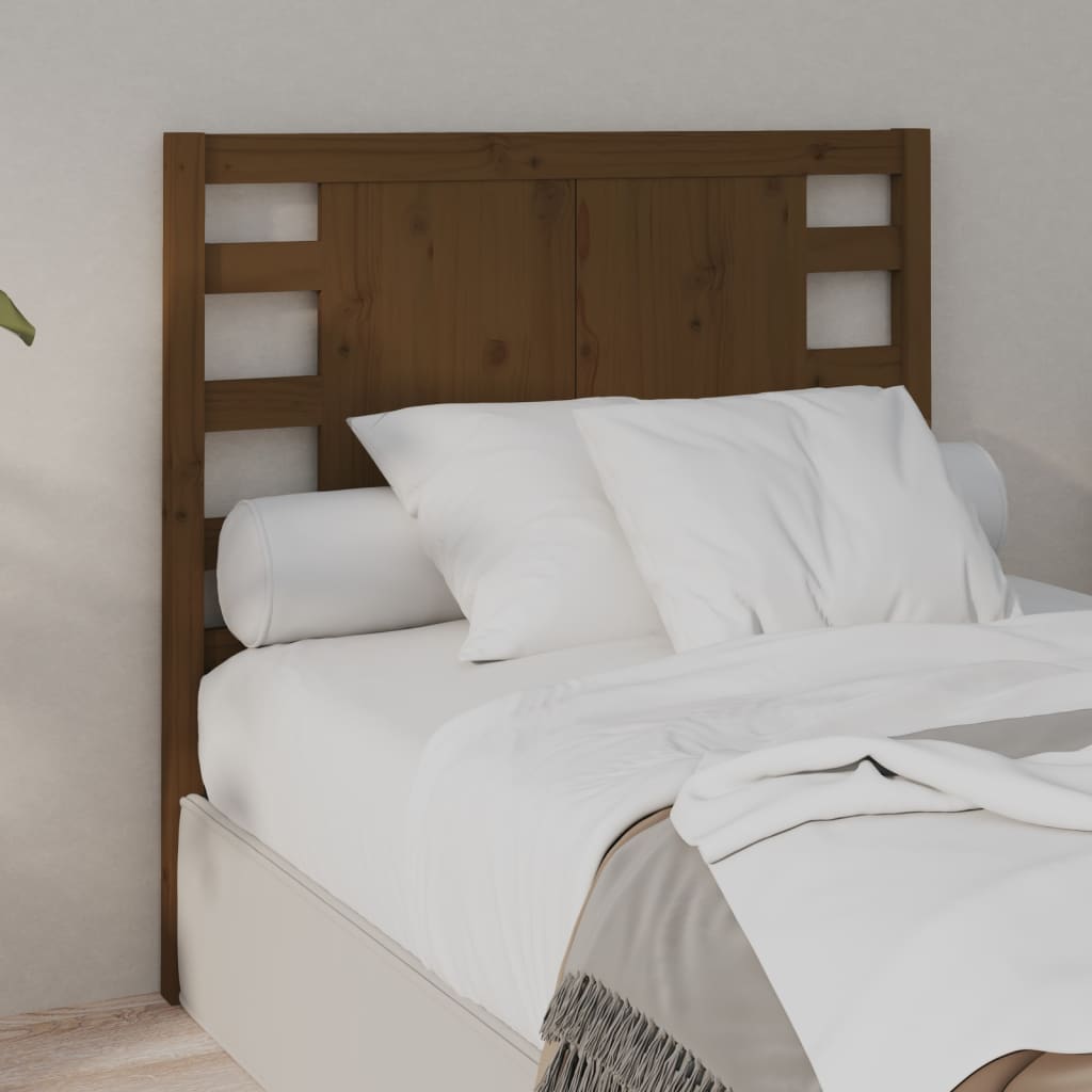 Testiera Per Letto Nera 106X4X100 Cm In Legno Massello Di Pino
