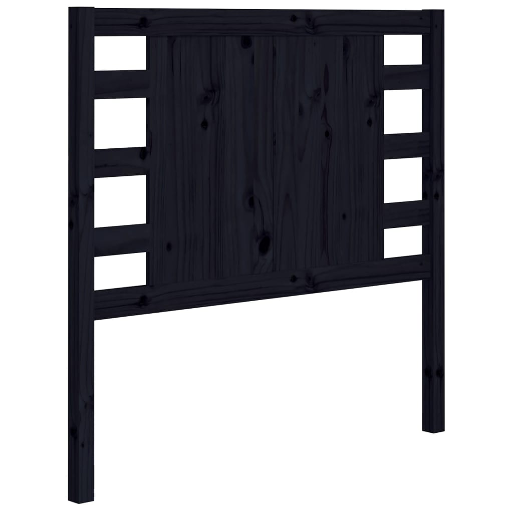 Testiera Per Letto Nera 106X4X100 Cm In Legno Massello Di Pino