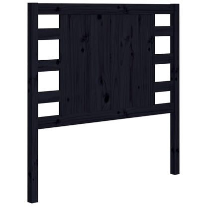 Testiera Per Letto Nera 106X4X100 Cm In Legno Massello Di Pino