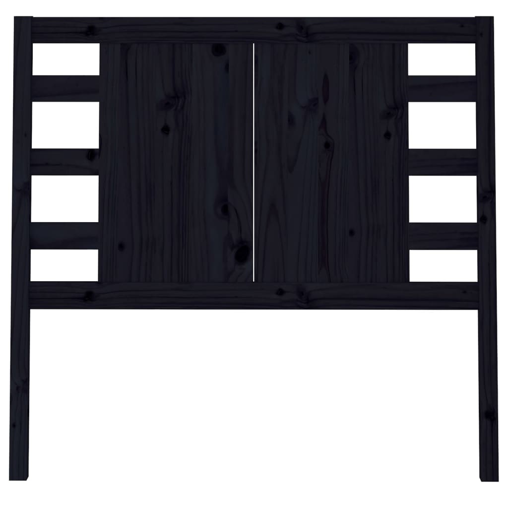 Testiera Per Letto Nera 106X4X100 Cm In Legno Massello Di Pino