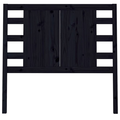 Testiera Per Letto Nera 106X4X100 Cm In Legno Massello Di Pino