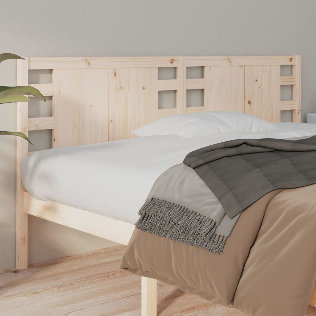 Testiera Per Letto Nera 106X4X100 Cm In Legno Massello Di Pino