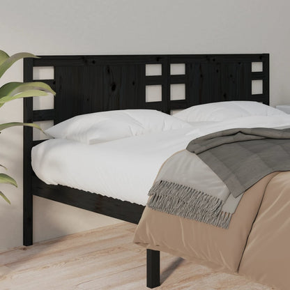 Testiera Per Letto Nera 106X4X100 Cm In Legno Massello Di Pino