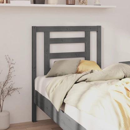 Testiera Per Letto Grigia 186X4X100Cm In Legno Massello Di Pino