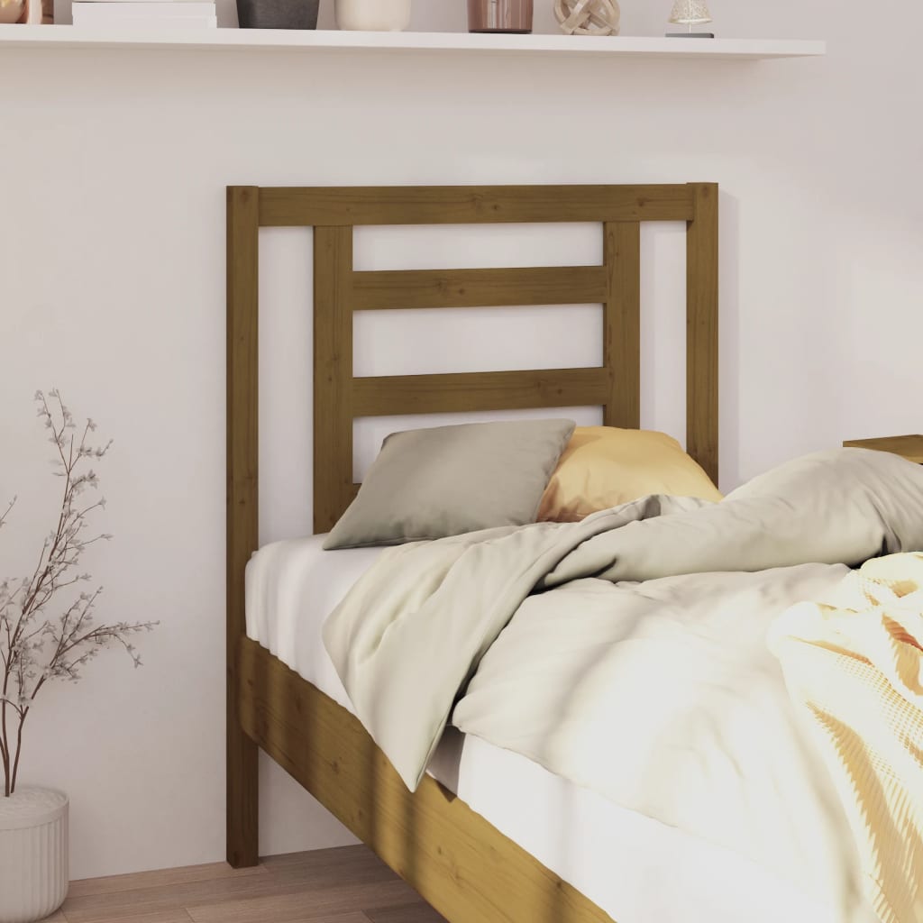 Testiera Per Letto Grigia 186X4X100Cm In Legno Massello Di Pino