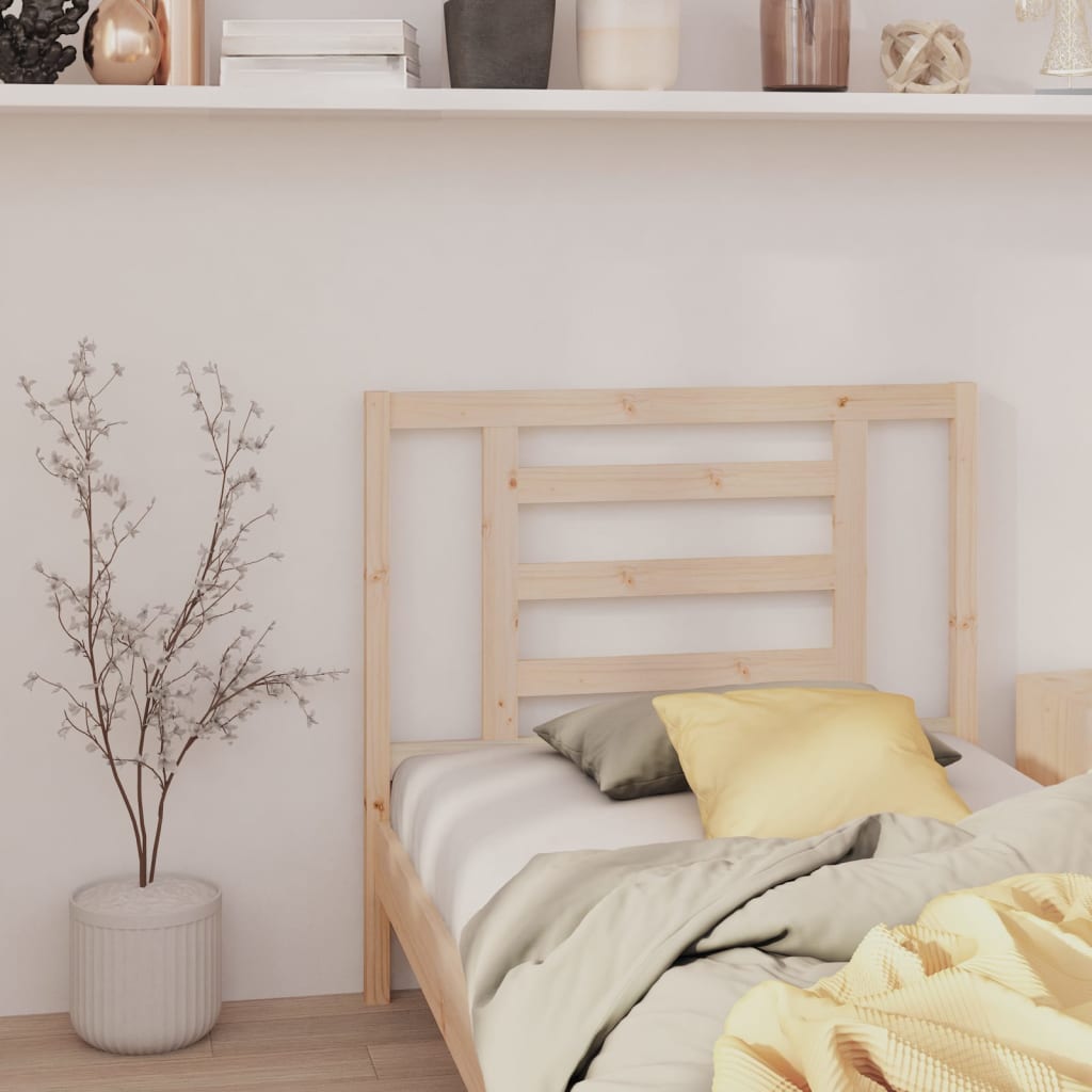 Testiera Per Letto Grigia 186X4X100Cm In Legno Massello Di Pino