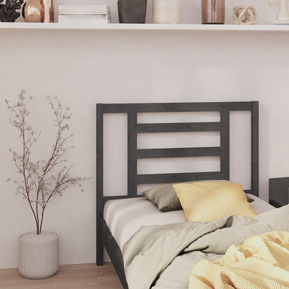 Testiera Per Letto Grigia 186X4X100Cm In Legno Massello Di Pino