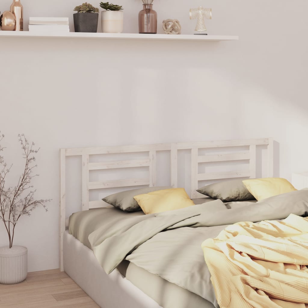 Testiera Per Letto Grigia 186X4X100Cm In Legno Massello Di Pino