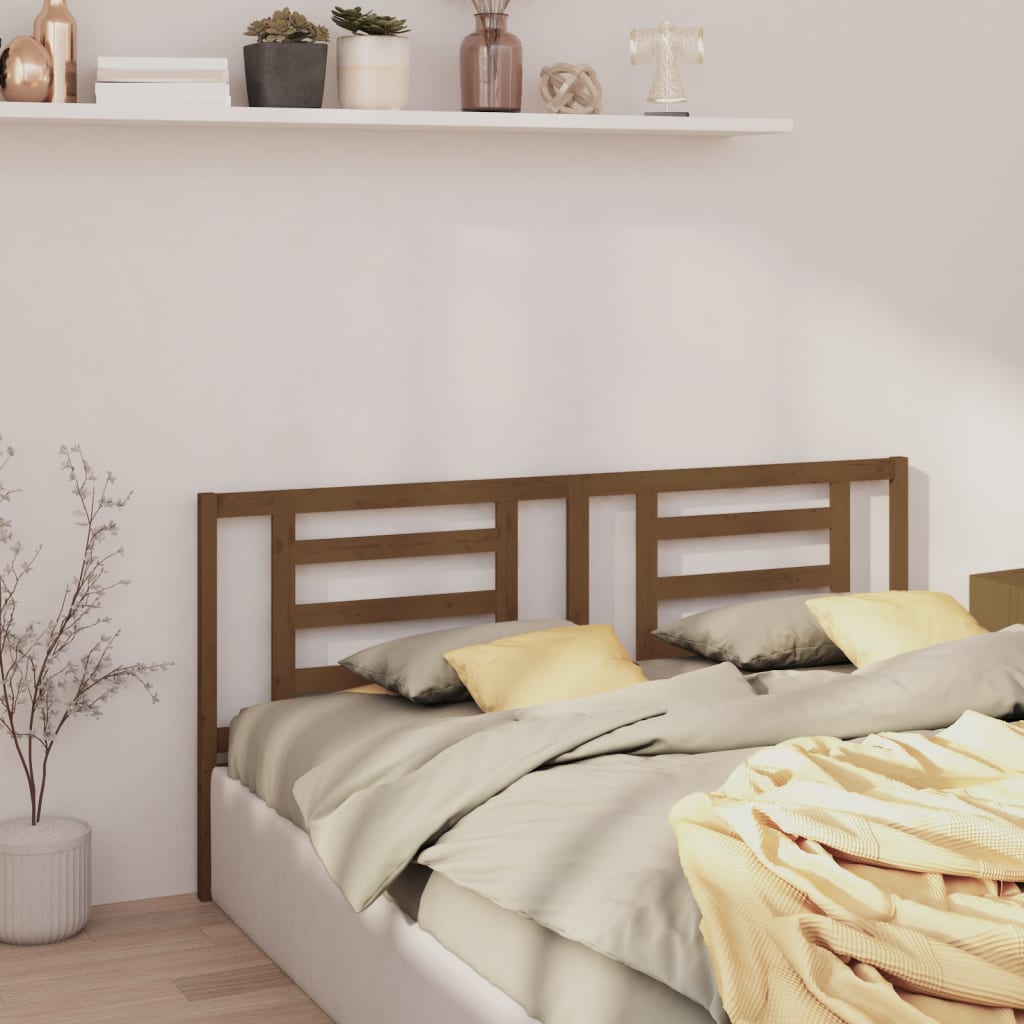 Testiera Per Letto Grigia 186X4X100Cm In Legno Massello Di Pino