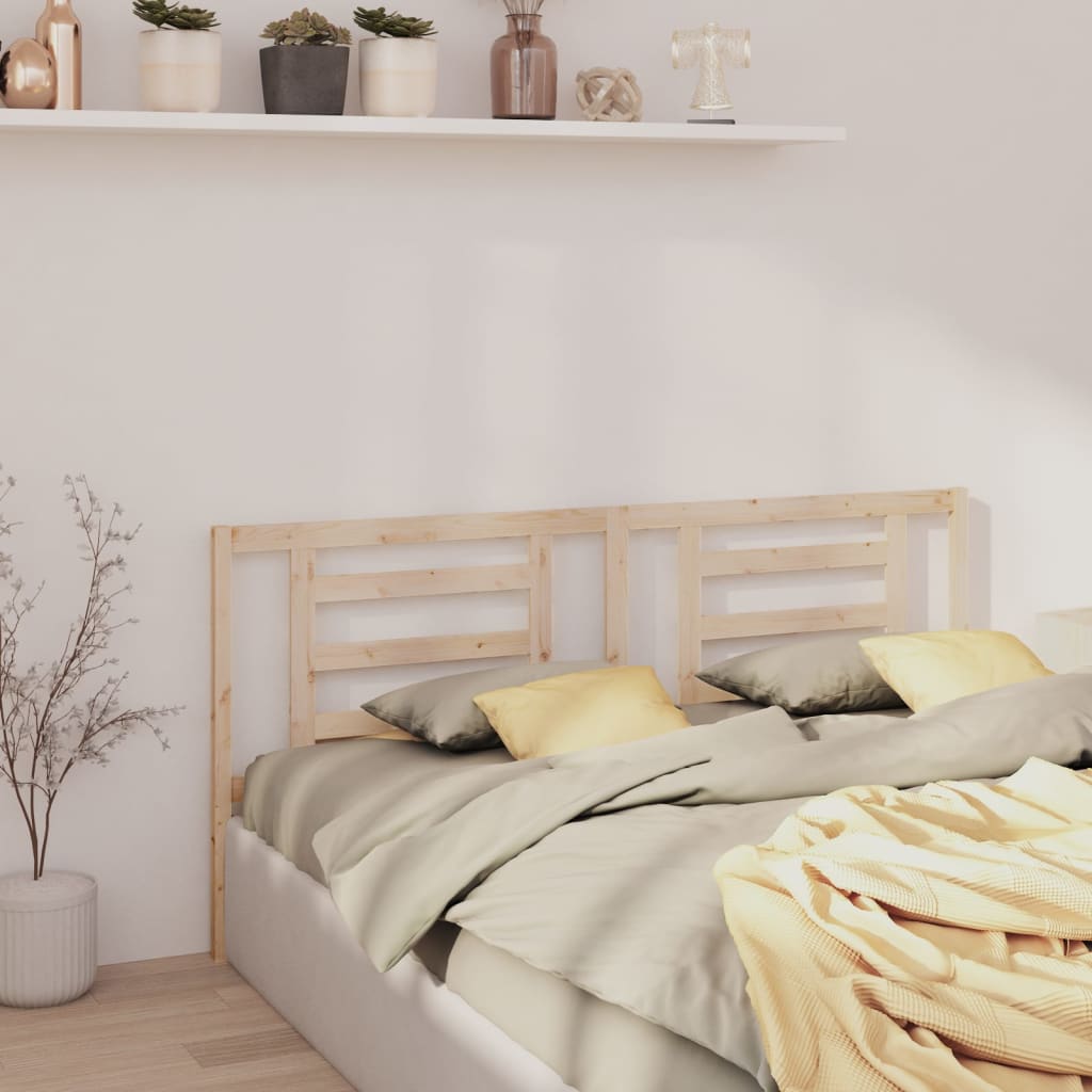 Testiera Per Letto Grigia 186X4X100Cm In Legno Massello Di Pino