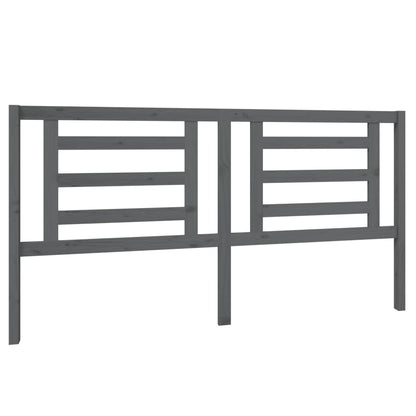 Testiera Per Letto Grigia 186X4X100Cm In Legno Massello Di Pino