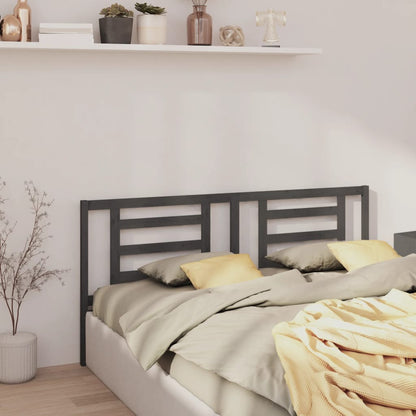 Testiera Per Letto Grigia 186X4X100Cm In Legno Massello Di Pino