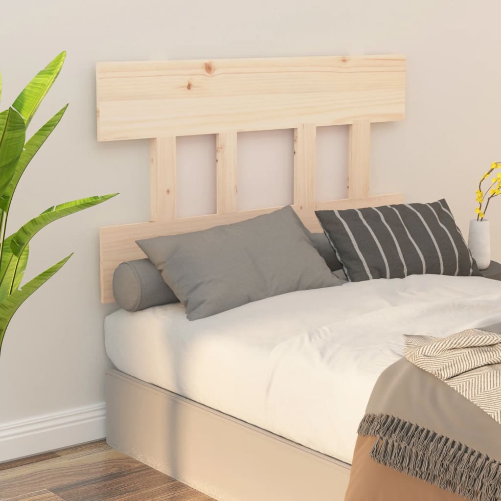 Testiera Per Letto Grigia 138,5X3X81 Cm Legno Massello Di Pino