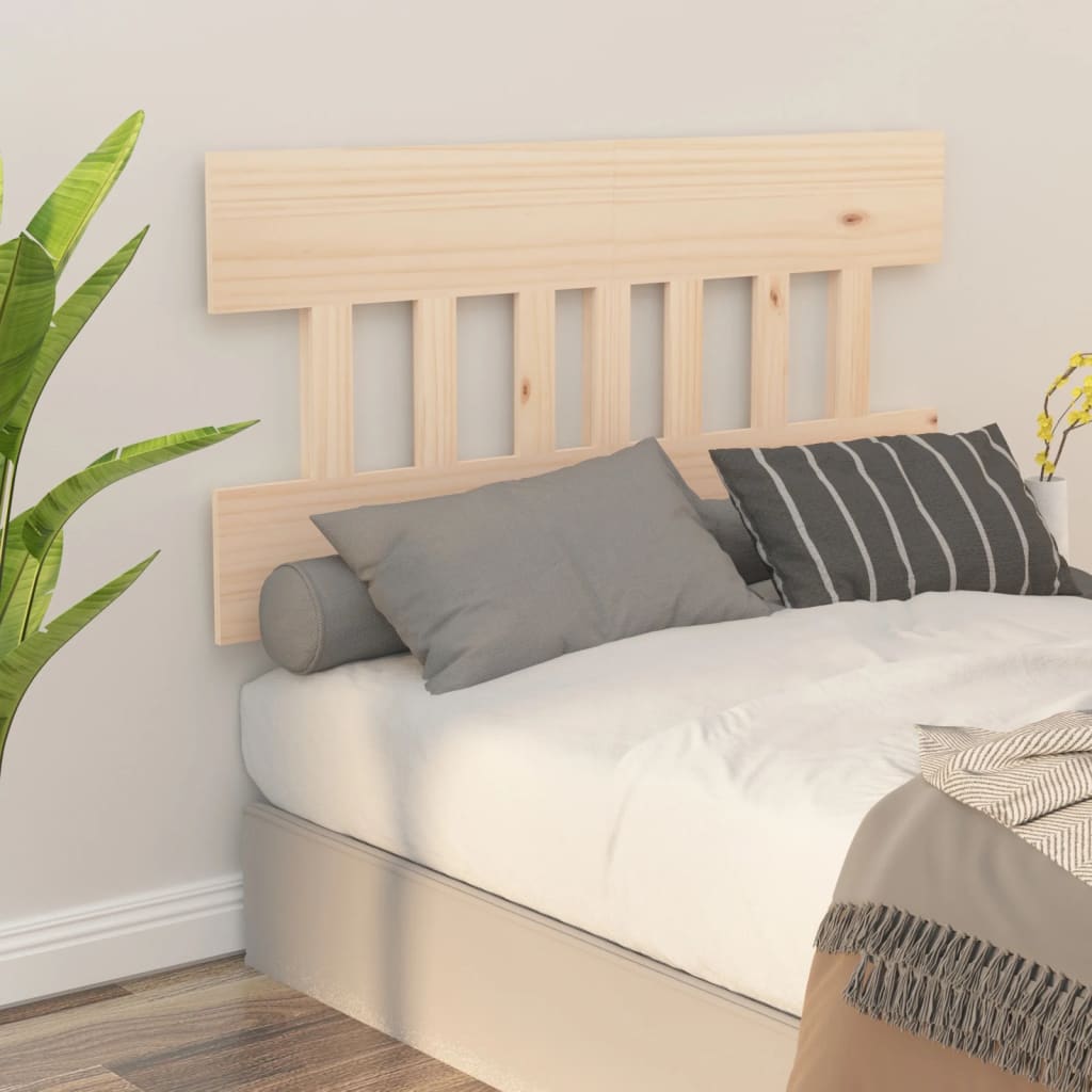Testiera Per Letto Grigia 138,5X3X81 Cm Legno Massello Di Pino