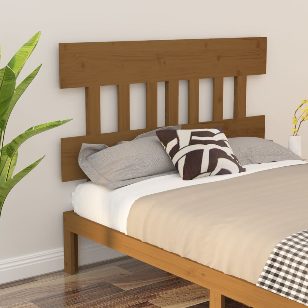 Testiera Per Letto Grigia 138,5X3X81 Cm Legno Massello Di Pino