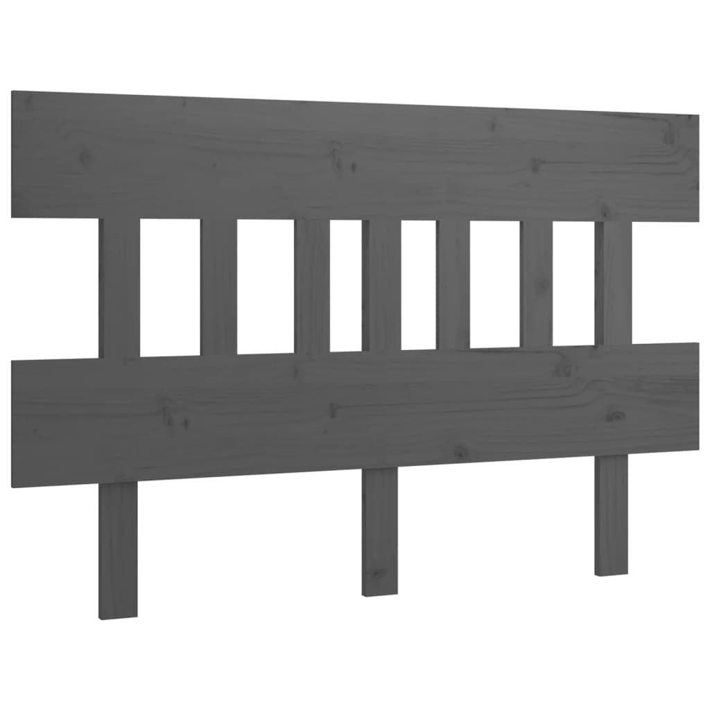 Testiera Per Letto Grigia 138,5X3X81 Cm Legno Massello Di Pino